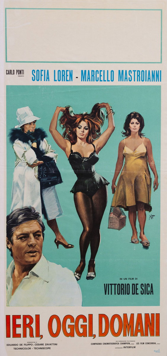 Locandina 2 per il film Ieri, oggi, domani (1963), dipinto da Arnaldo Putzu