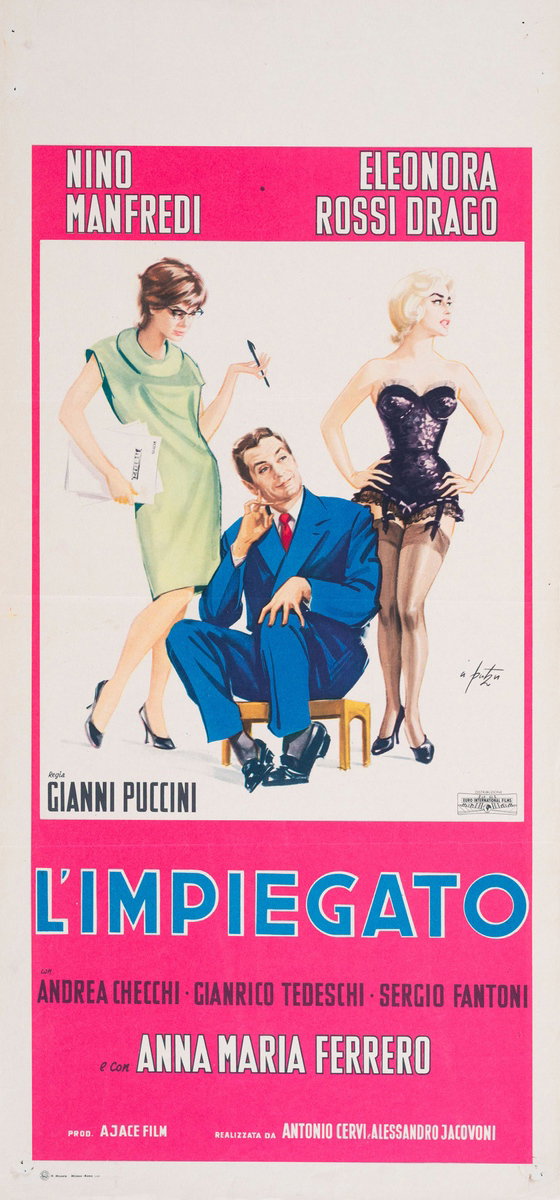 Locandina 2 per il film L'impiegato (1960), dipinto da Arnaldo Putzu
