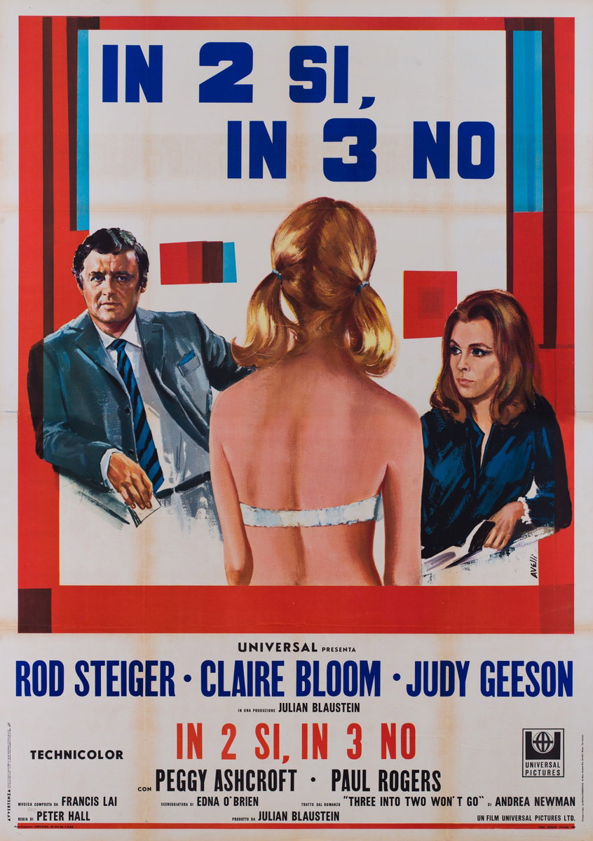 Poster 2 for the film 3 Into 2 Won't Go (1969), painted by Agatino Avelli