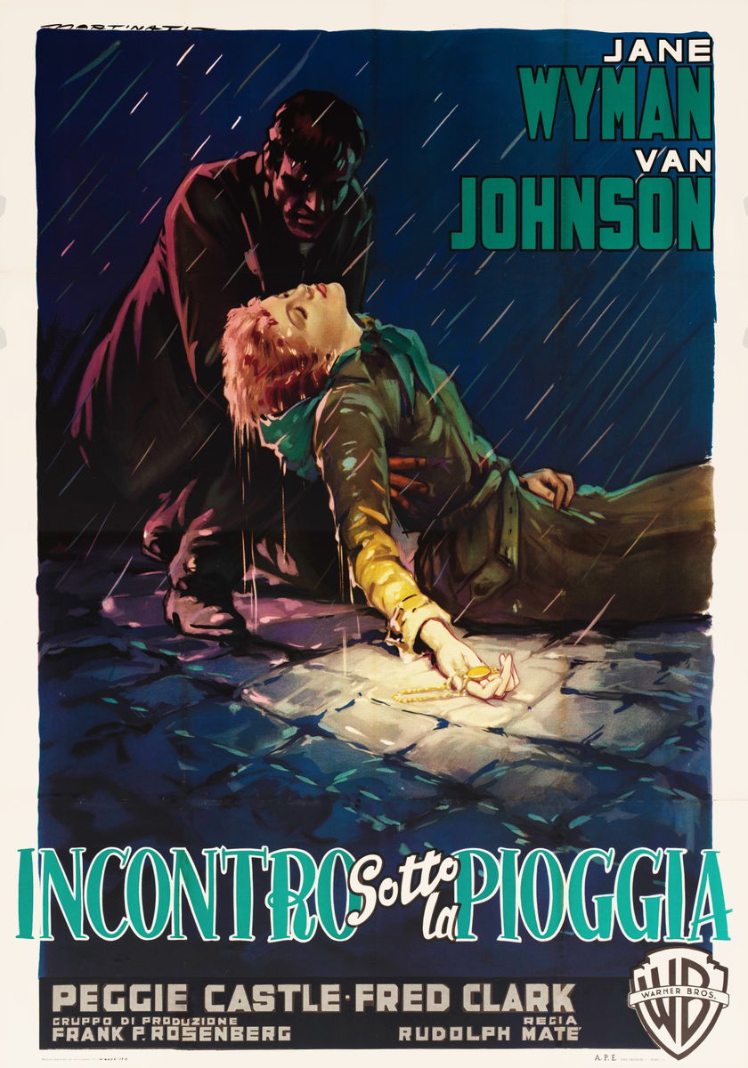 Incontro sotto la pioggia - Manifesto 1