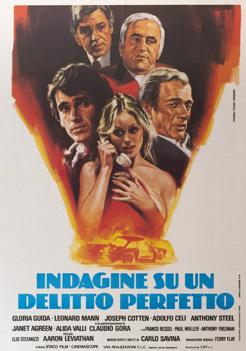 Manifesto 2 per il film Indagine su un delitto perfetto (1978), dipinto da Mario Piovano