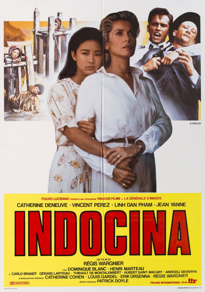Manifesto 2 per il film Indocina (1992), dipinto da Sandro Simeoni (Symeoni)