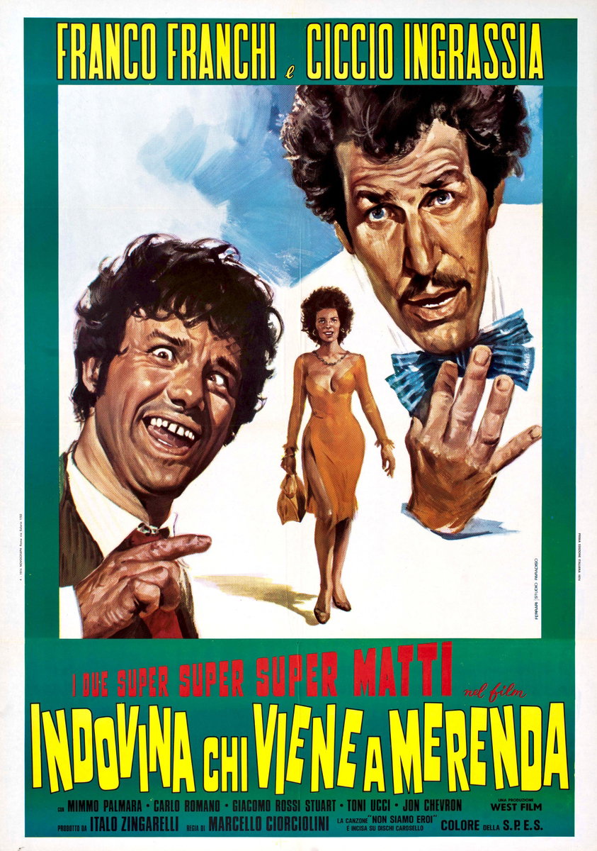 Manifesto 2 per il film Indovina chi viene a merenda? (1969), dipinto da Mario Ferrari (Mafè)