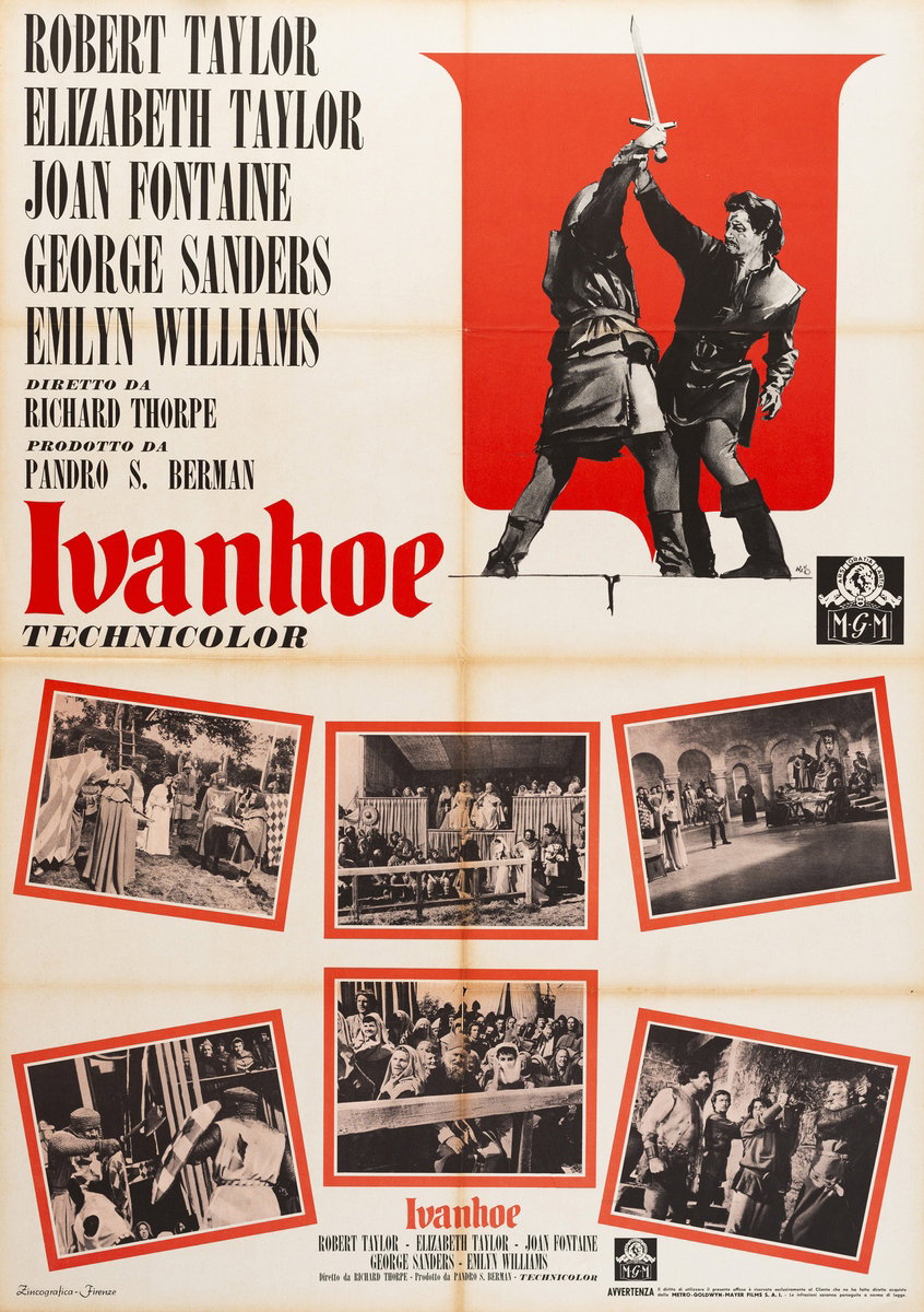 Poster 3 for the film Ivanhoe (1952), painted by Silvano Campeggi (Nano)