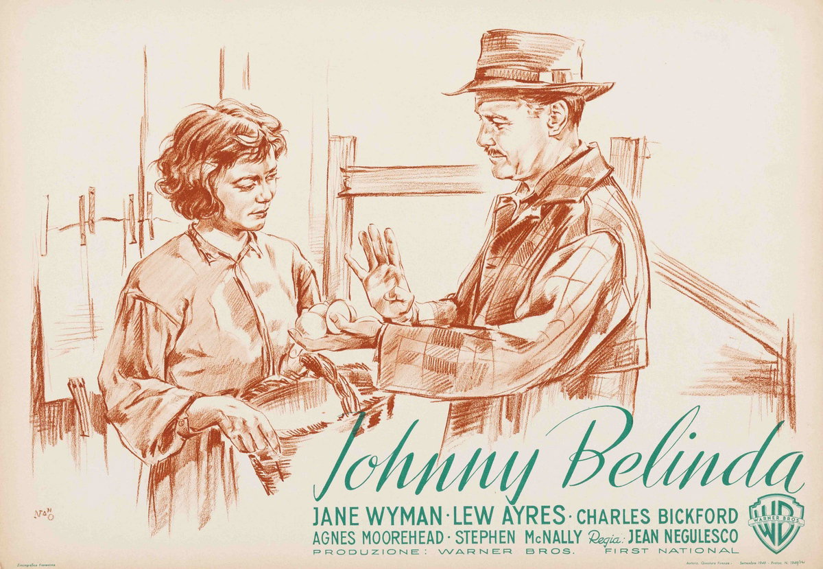Lobby Card 2 for the film Johnny Belinda (1948), painted by Silvano Campeggi (Nano)