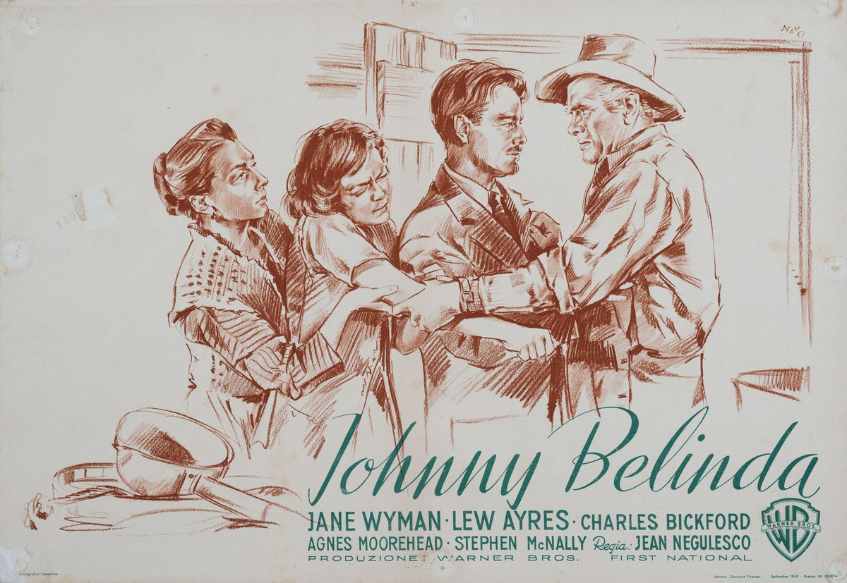 Fotobusta 12 per il film Johnny Belinda (1948), dipinto da Silvano Campeggi (Nano)