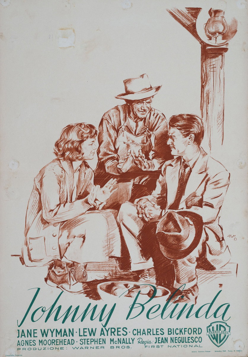 Fotobusta 14 per il film Johnny Belinda (1948), dipinto da Silvano Campeggi (Nano)