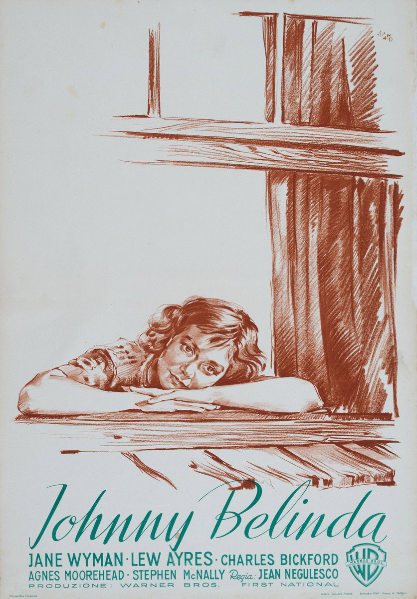 Fotobusta 16 per il film Johnny Belinda (1948), dipinto da Silvano Campeggi (Nano)