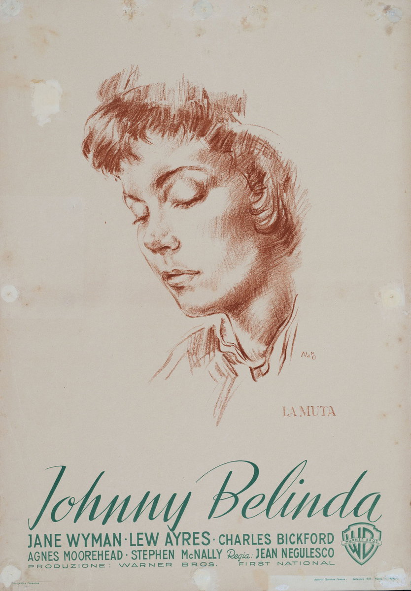 Fotobusta 20 per il film Johnny Belinda (1948), dipinto da Silvano Campeggi (Nano)