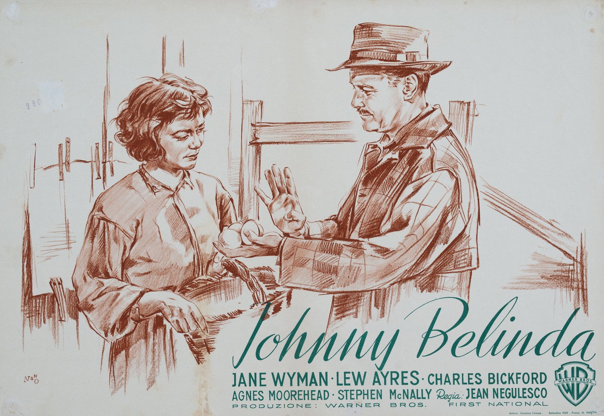 Fotobusta 21 per il film Johnny Belinda (1948), dipinto da Silvano Campeggi (Nano)