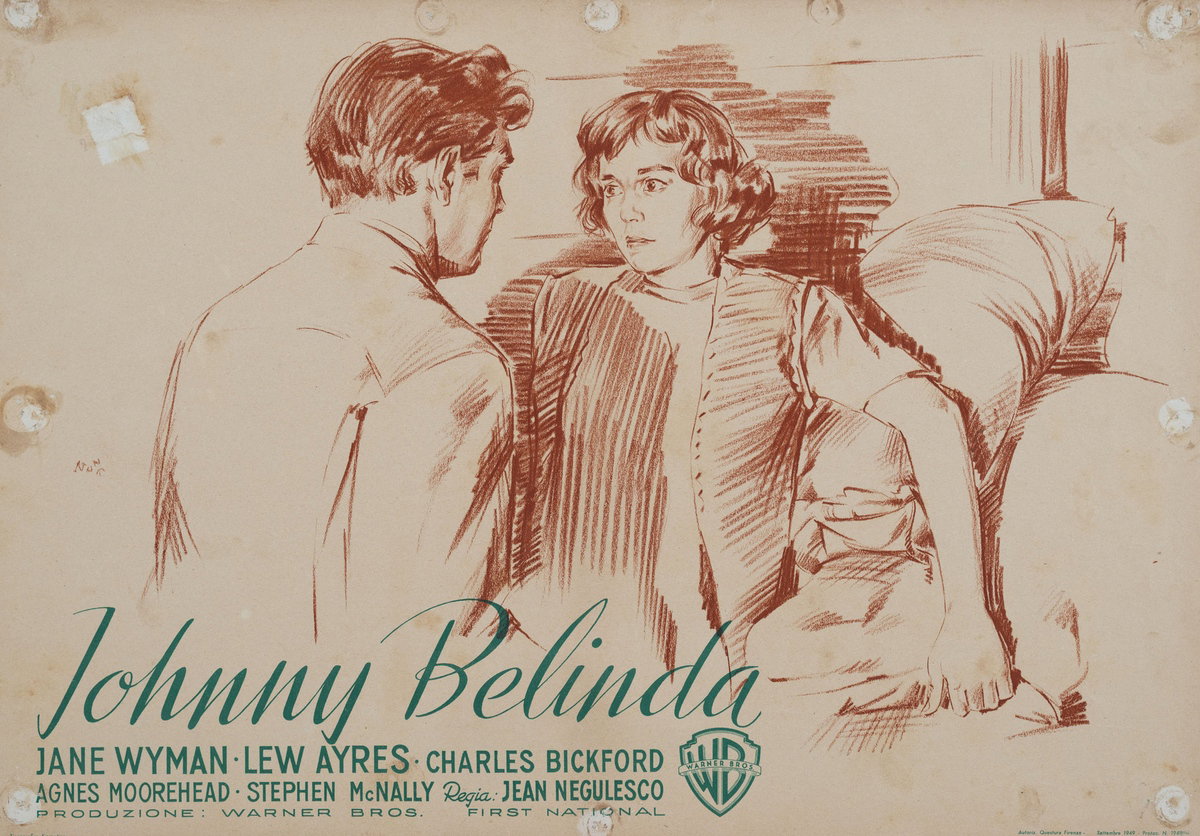 Fotobusta 23 per il film Johnny Belinda (1948), dipinto da Silvano Campeggi (Nano)