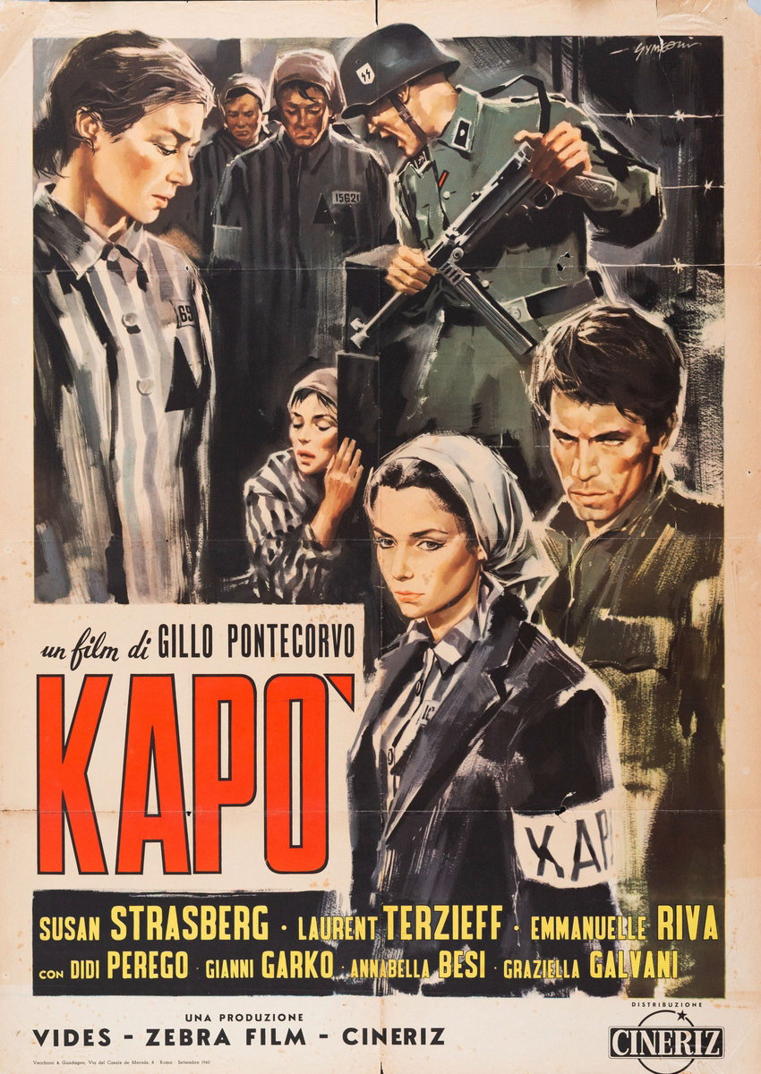 Manifesto 2 per il film Kapò (1960), dipinto da Sandro Simeoni (Symeoni)