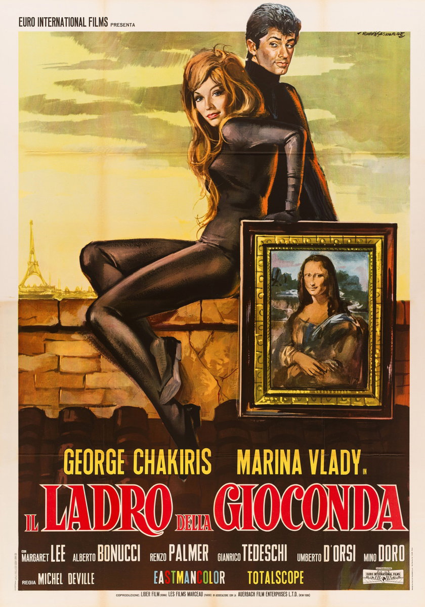 Poster 2 for the film The Mona Lisa Has Been Stolen (1966), painted by Rodolfo Gasparri