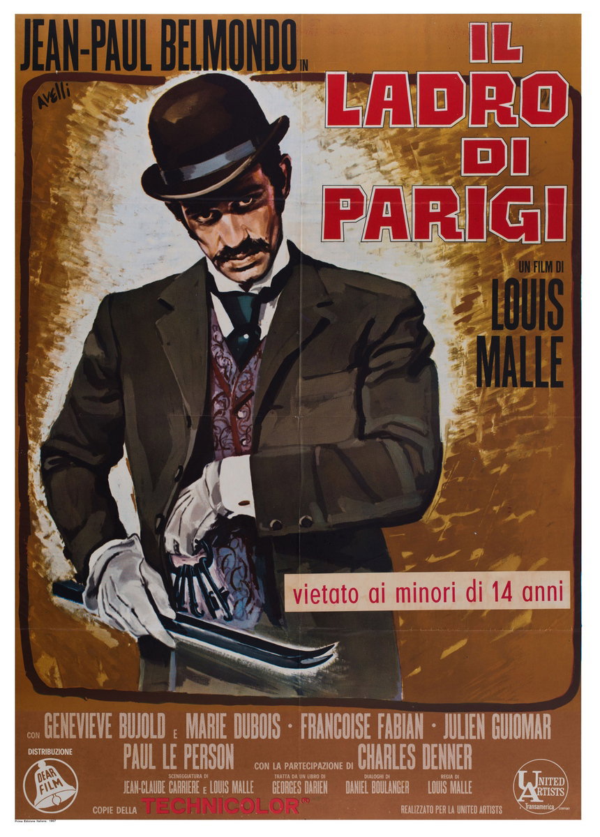 Manifesto 4 per il film Il ladro di Parigi (1967), dipinto da Agatino Avelli