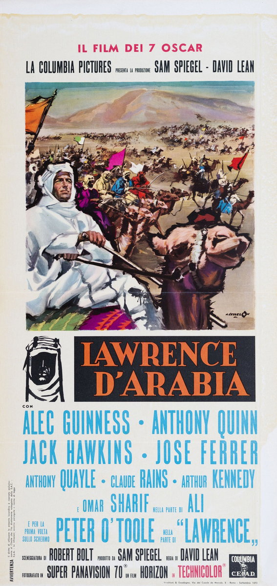 Locandina 2 per il film Lawrence d'Arabia (1962), dipinto da Angelo Cesselon