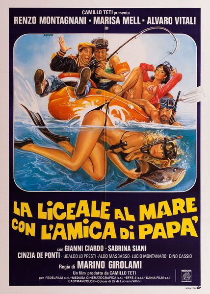 La liceale al mare con l'amica di papà