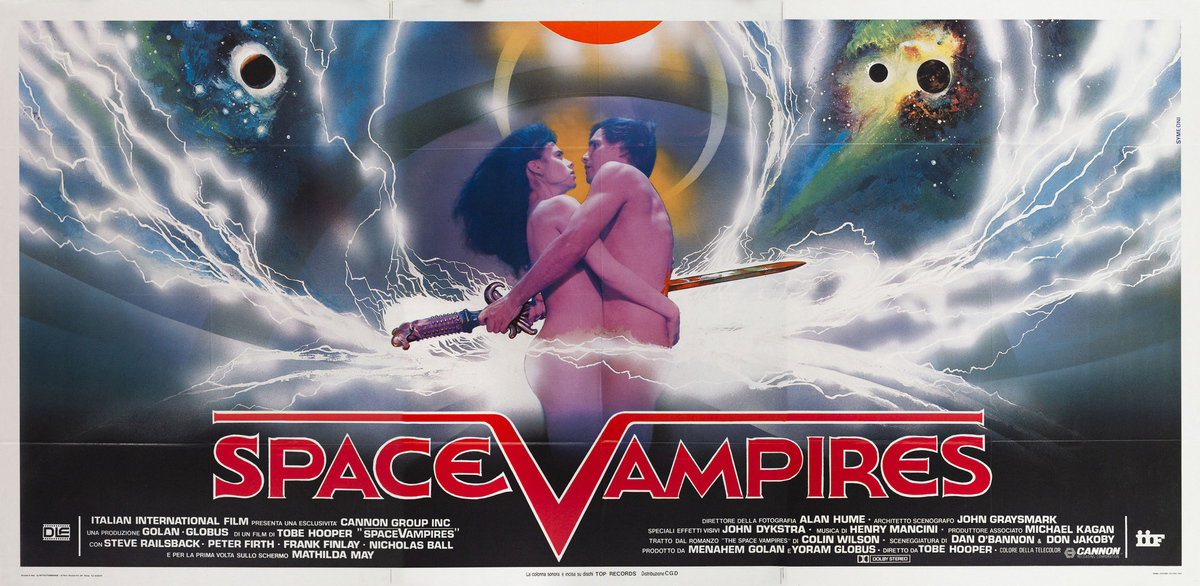 Manifesto 3 per il film Space Vampires (1985), dipinto da Sandro Simeoni (Symeoni)