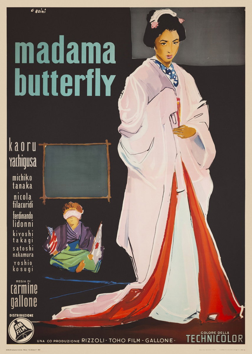 Poster 2 for the film Madame Butterfly (1954), painted by Ercole Brini