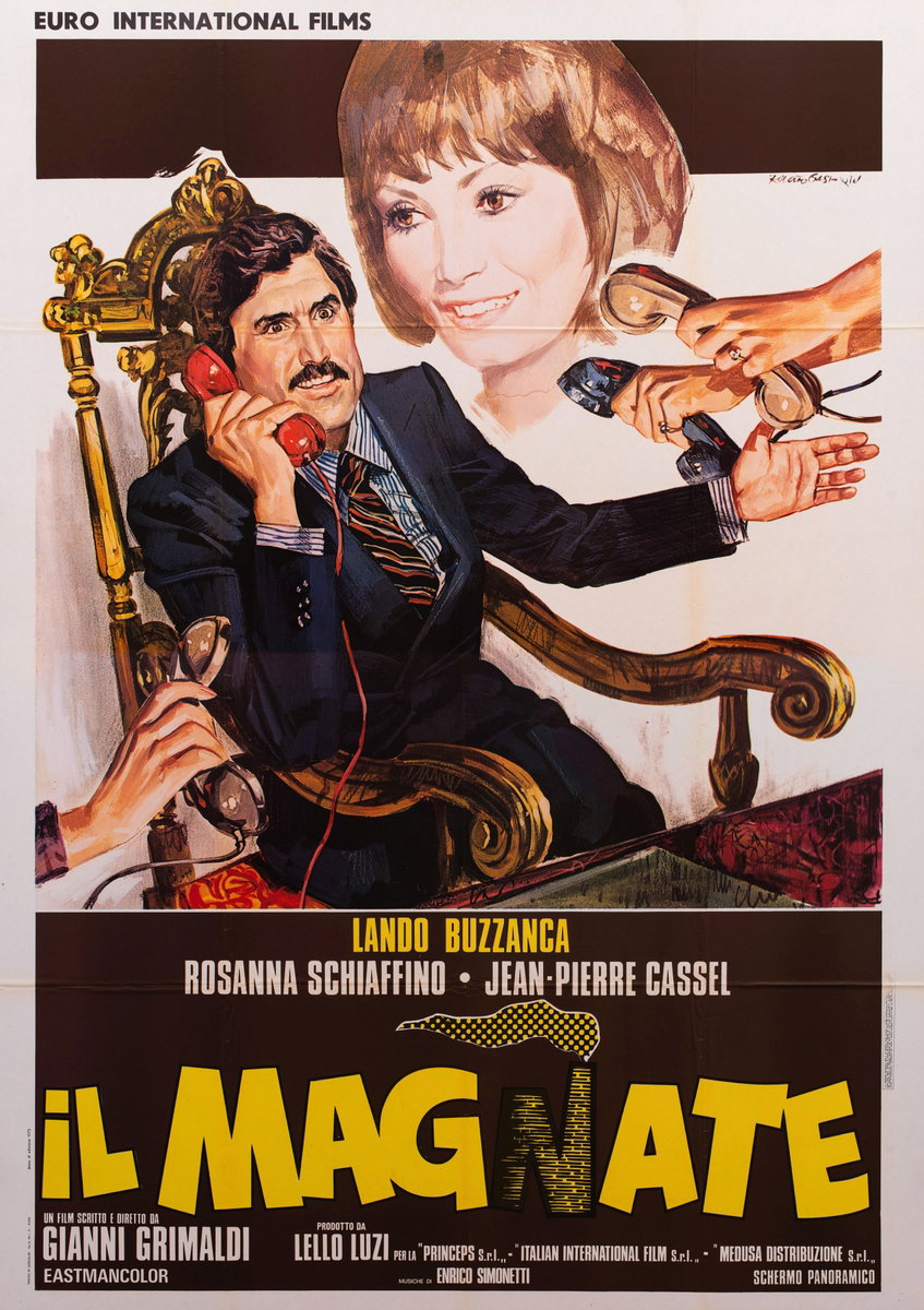 Manifesto 2 per il film Il magnate (1973), dipinto da Rodolfo Gasparri
