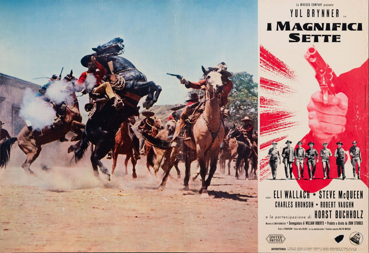 Lobby Card 2 for the film The Magnificent Seven (1960), painted by Creazione Sant'Andrea