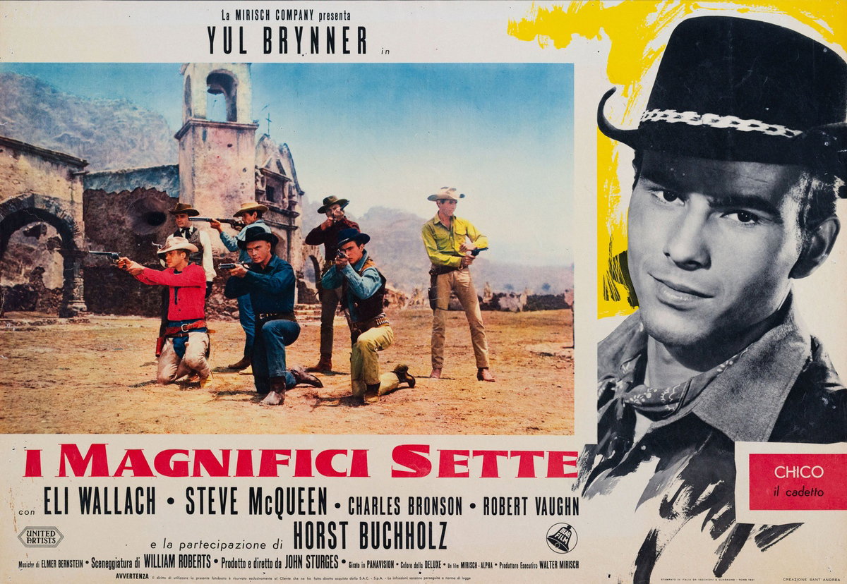 Lobby Card 5 for the film The Magnificent Seven (1960), painted by Creazione Sant'Andrea