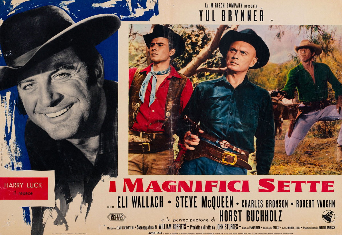 Lobby Card 3 for the film The Magnificent Seven (1960), painted by Creazione Sant'Andrea