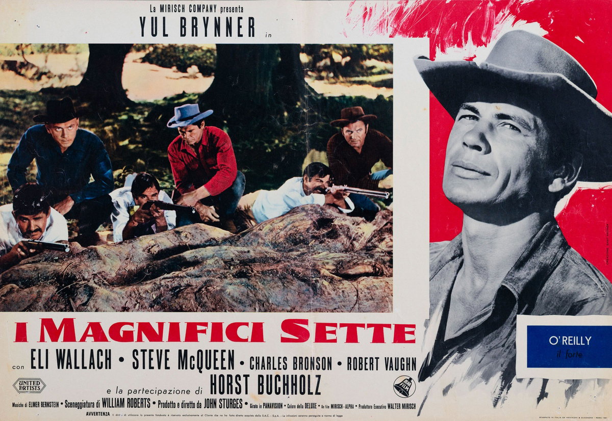Lobby Card 4 for the film The Magnificent Seven (1960), painted by Creazione Sant'Andrea
