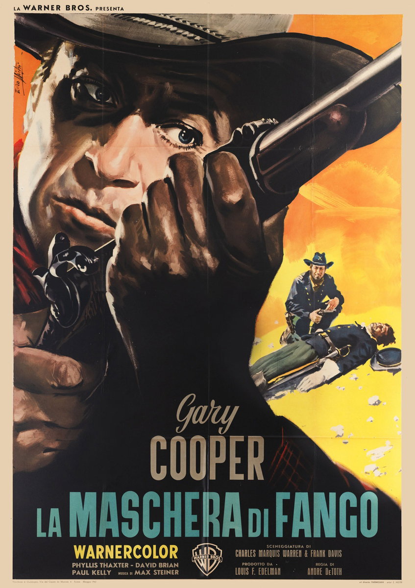 Manifesto 2 per il film La maschera di fango (1952), dipinto da Lorenzo Nistri (Enzo)