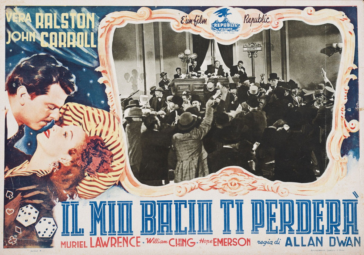 Fotobusta 2 per il film Il mio bacio ti perderà (1951), dipinto da Nicola Simbari