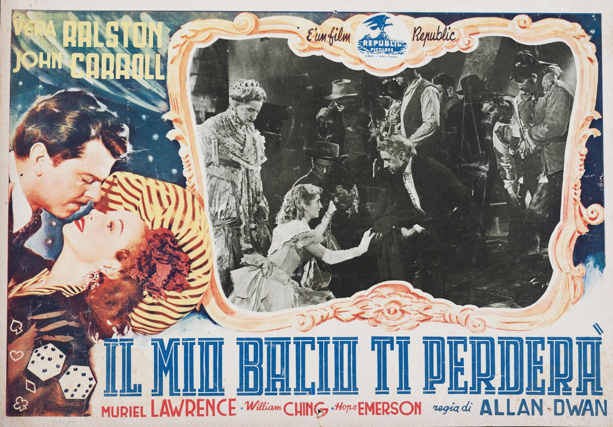 Fotobusta 4 per il film Il mio bacio ti perderà (1951), dipinto da Nicola Simbari