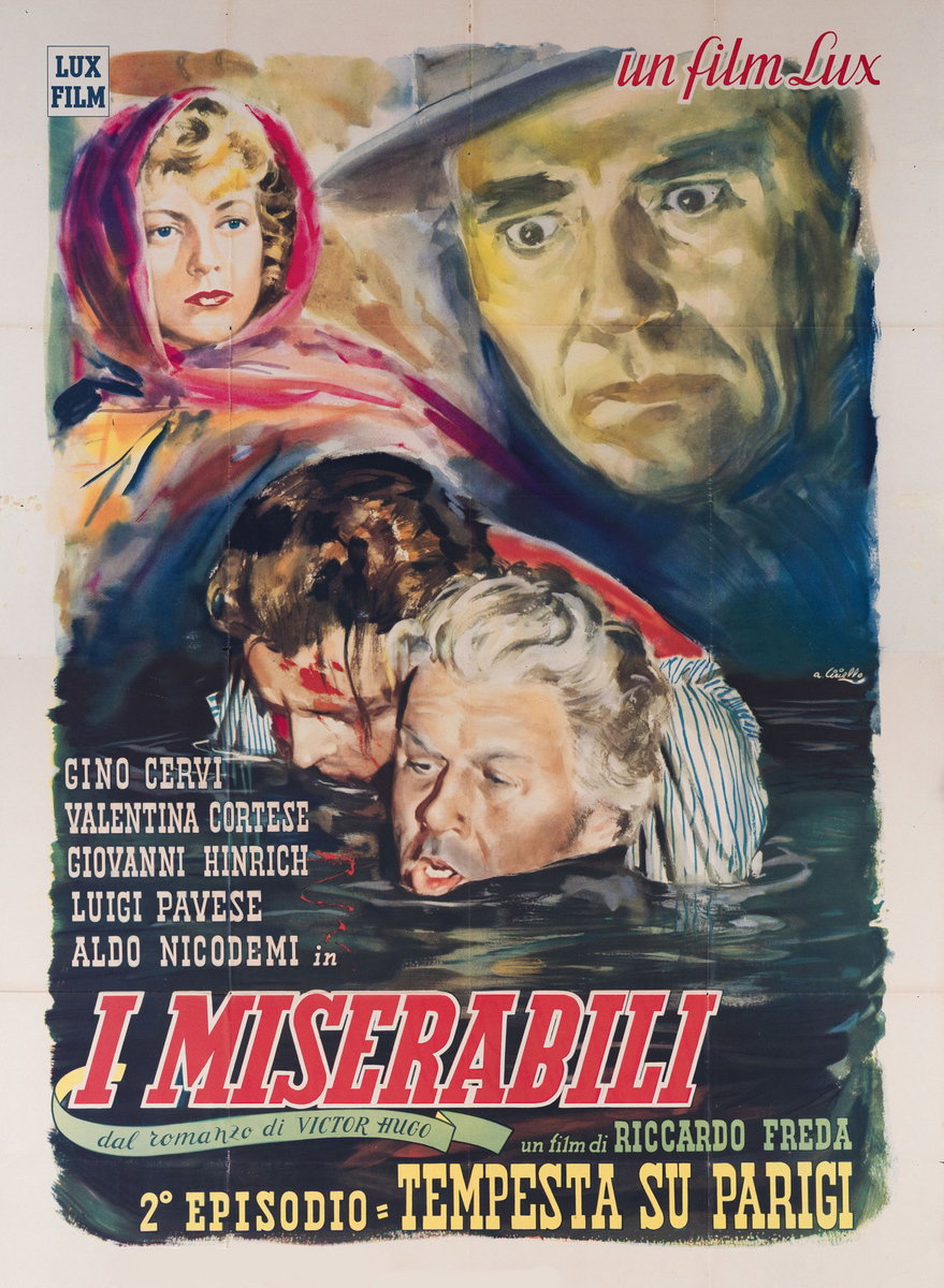 Poster 3 for the film Les Misérables - Storm Over Paris (1948), painted by Averardo Ciriello