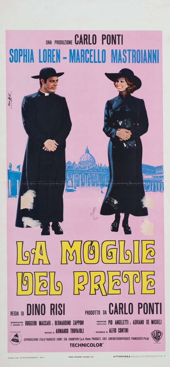 Locandina 2 per il film La moglie del prete (1970), dipinto da Lorenzo Nistri (Enzo)