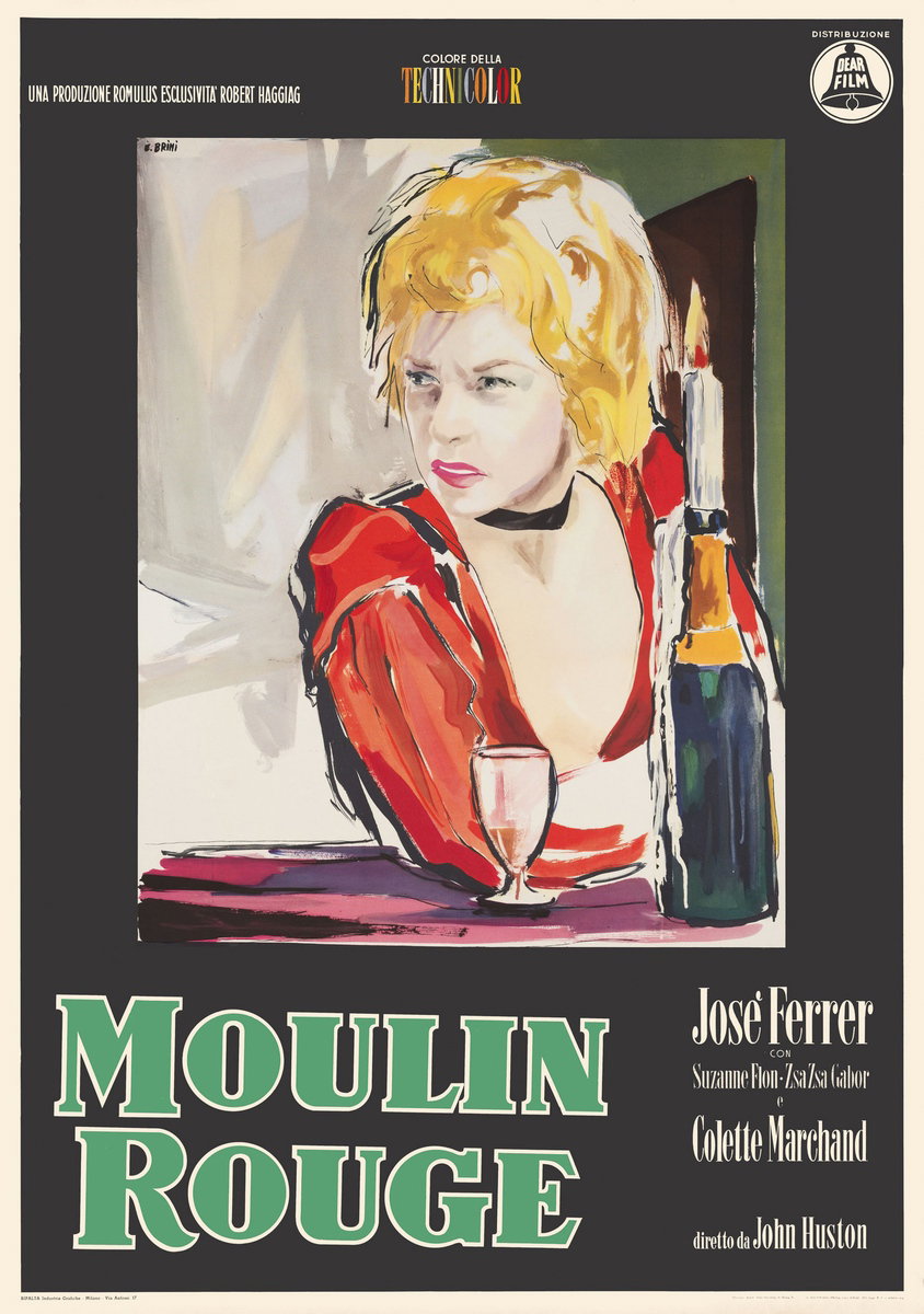 Poster 5 for the film Moulin Rouge (1952), painted by Ercole Brini