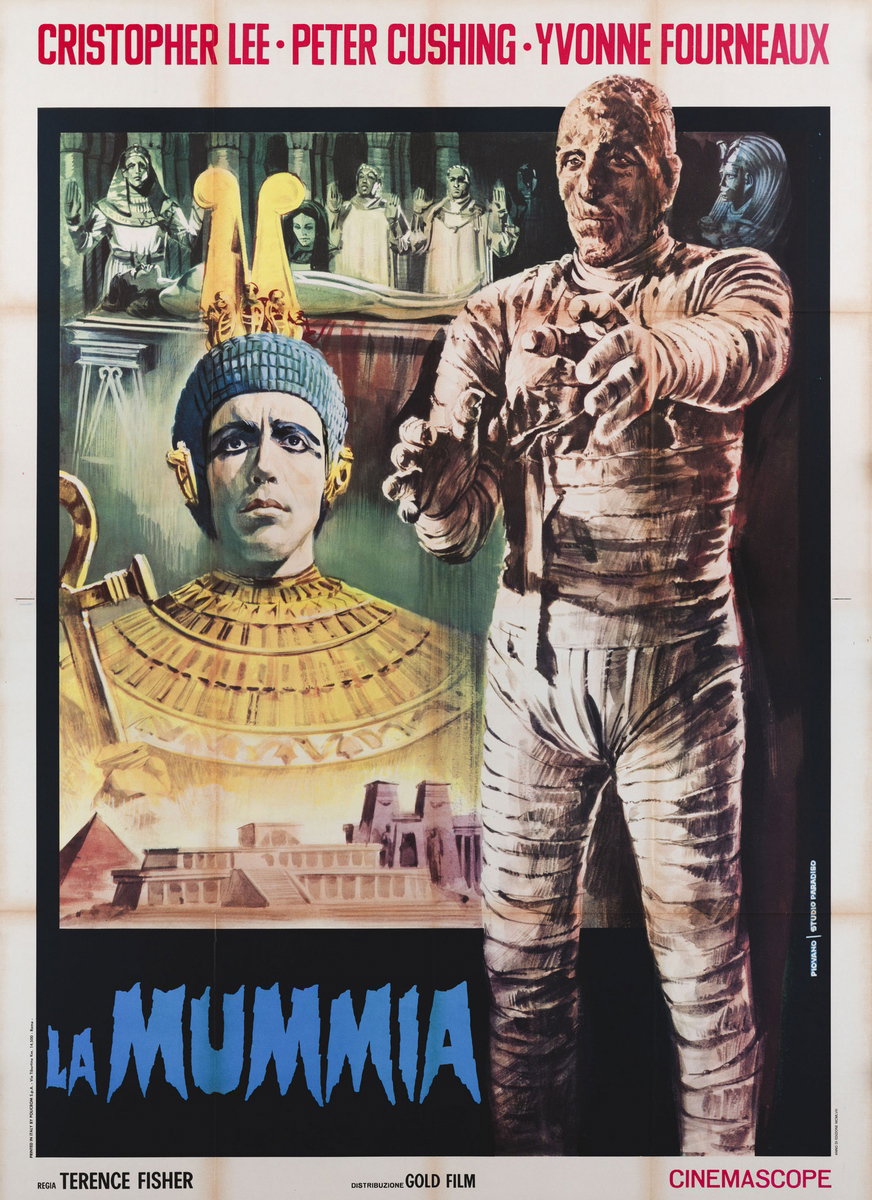 Manifesto 2 per il film La mummia (1959), dipinto da Mario Piovano
