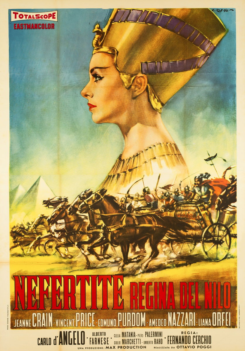 Manifesto 2 per il film Nefertite, regina del Nilo (1961), dipinto da Renato Casaro (Renè)