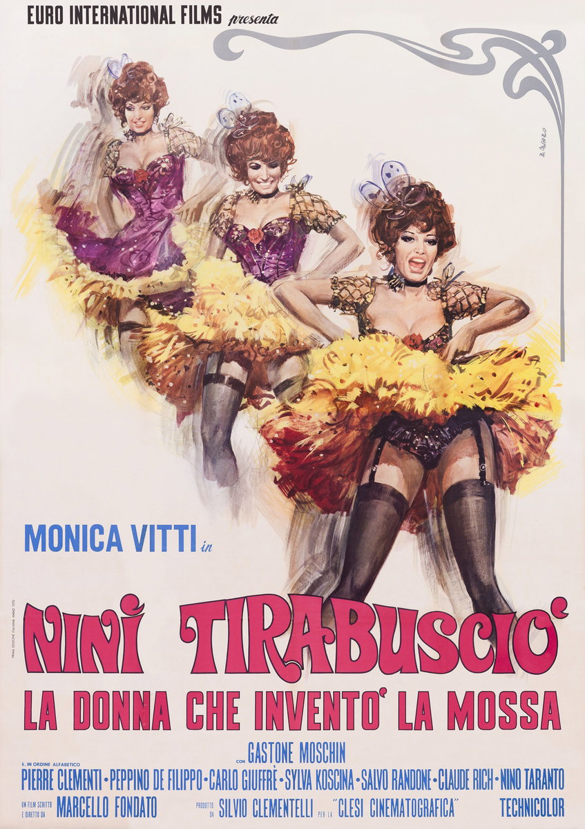 Manifesto 2 per il film Ninì Tirabusciò: la donna che inventò la mossa (1970), dipinto da Renato Casaro (Renè)