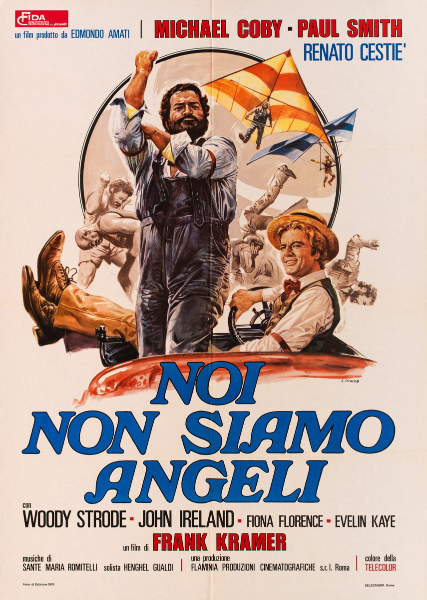 Manifesto 2 per il film Noi non siamo angeli (1975), dipinto da Renato Casaro (Renè)