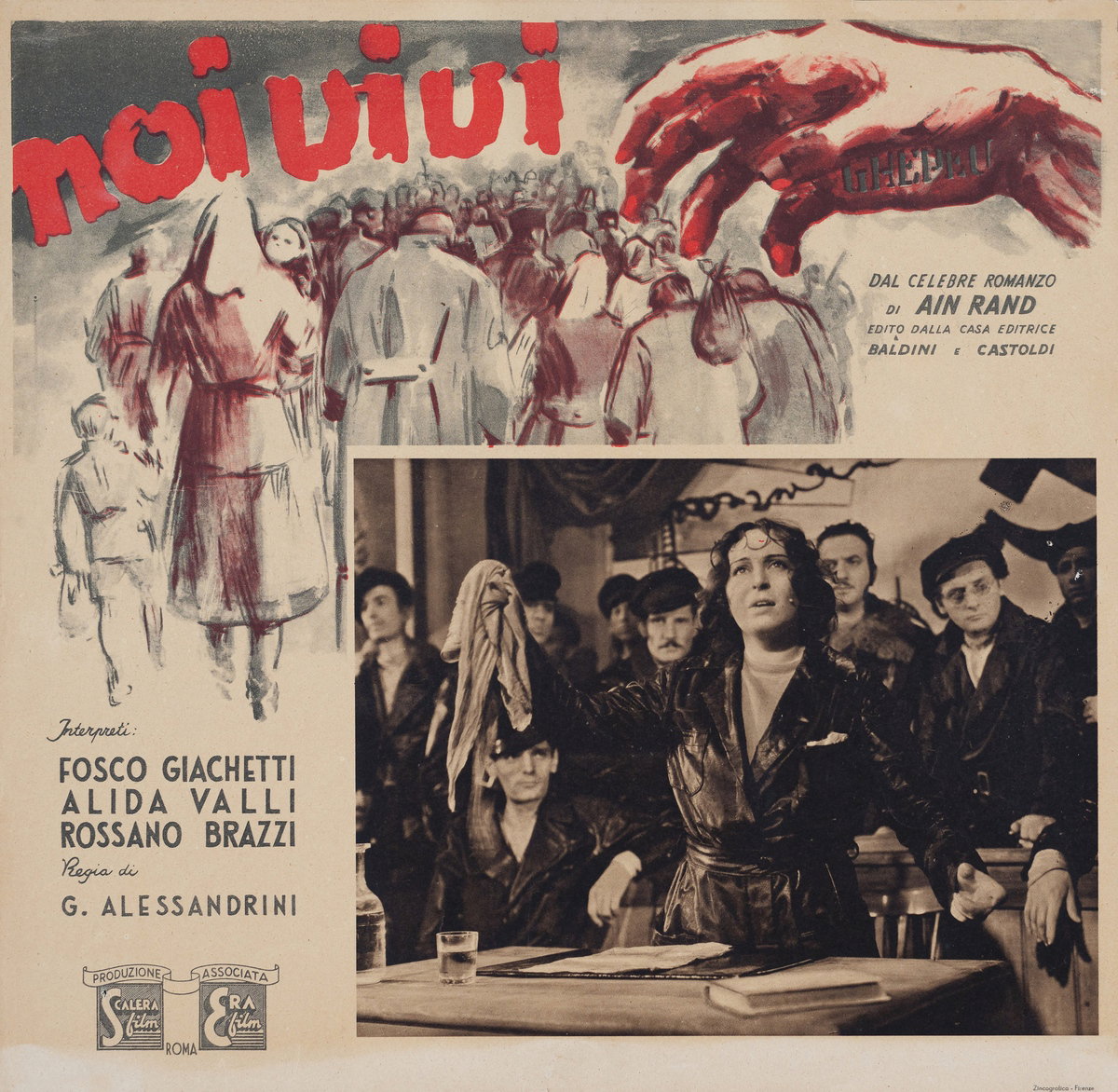 Fotobusta 3 per il film Noi vivi - Addio Kira (1942)