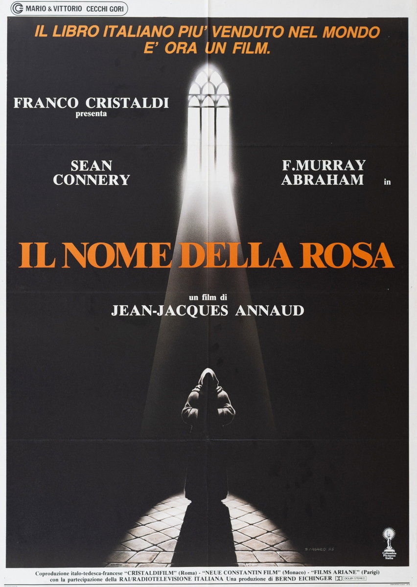 Poster 2 for the film The Name of the Rose (1986), painted by Renato Casaro (Renè)