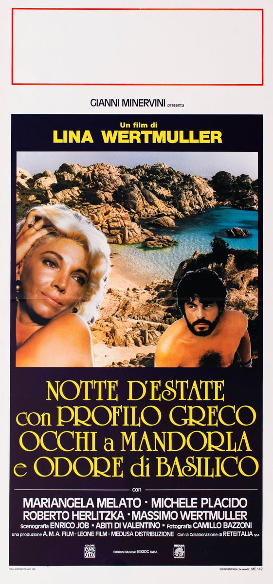 Summer Night with Greek Profile, Almond Eyes and Scent of Basil - Lobby Card 1