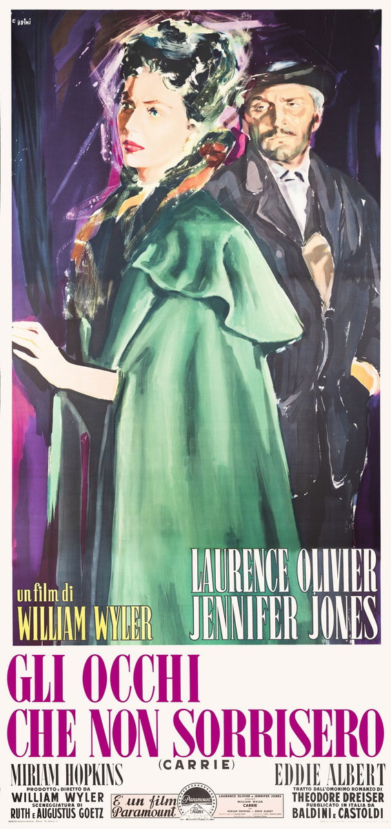 Manifesto 4 per il film Gli occhi che non sorrisero (1952), dipinto da Ercole Brini