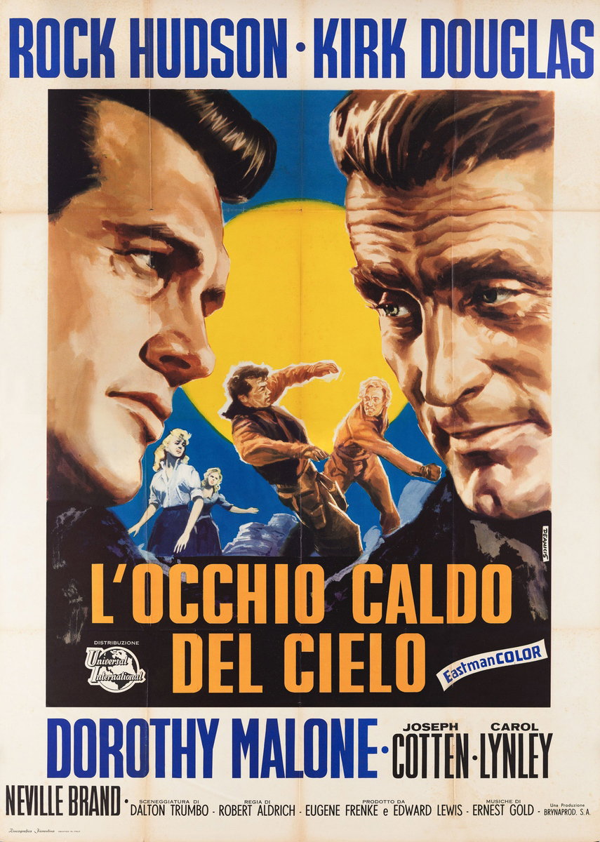 Manifesto 3 per il film L'occhio caldo del cielo (1961), dipinto da Arnaldo De Amicis (Aldo)