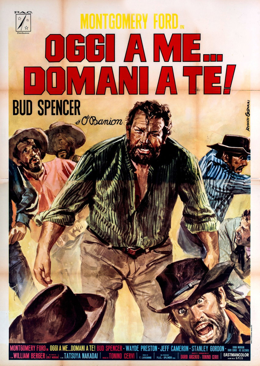 Poster 2 for the film Today We Kill, Tomorrow We Die! (1968), painted by Rodolfo Gasparri