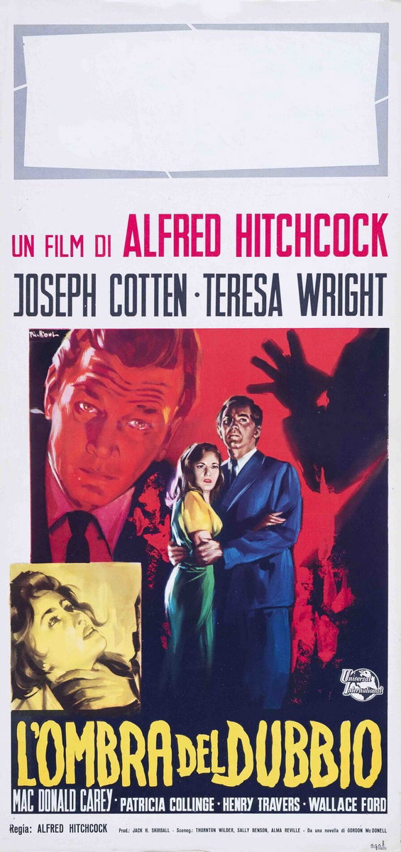 Locandina 2 per il film L'ombra del dubbio (1943), dipinto da Franco Picchioni