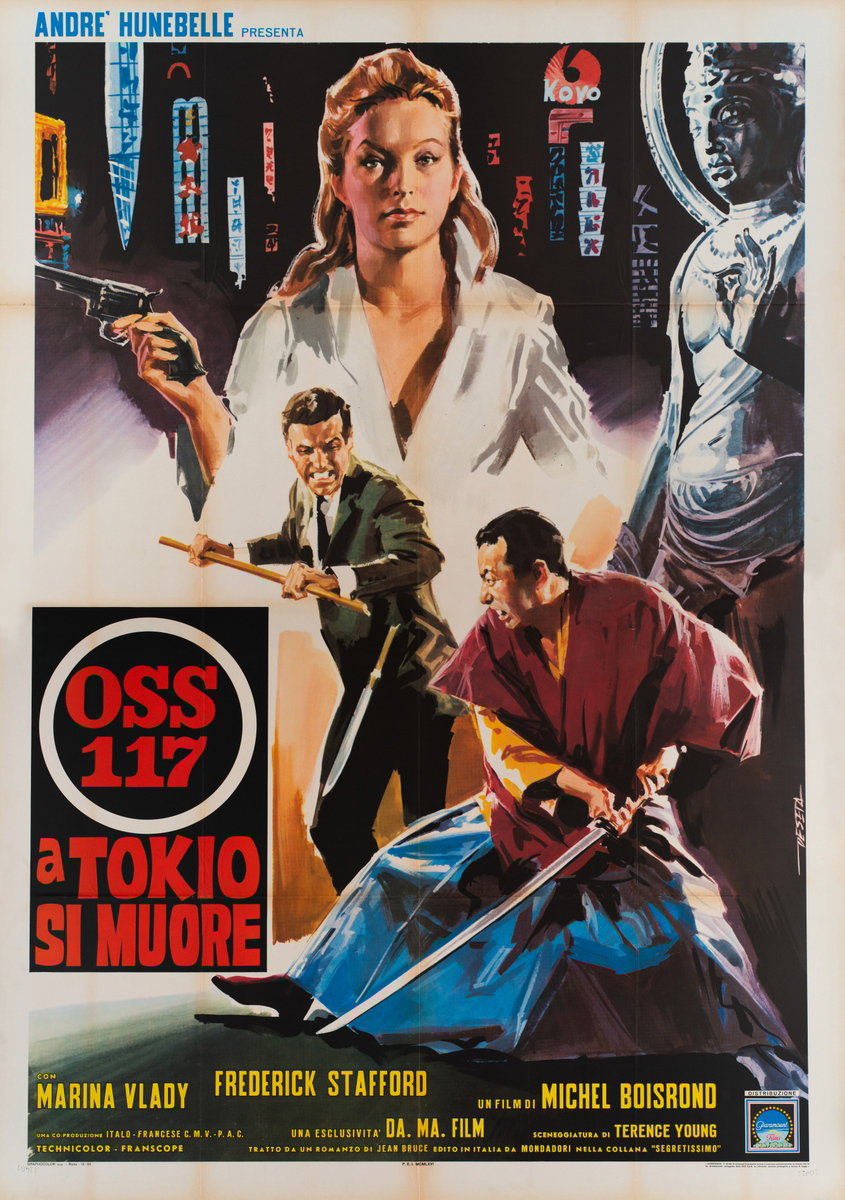 Poster 2 for the film O.S.S. 117: Mission to Tokyo (1966), painted by Enrico De Seta