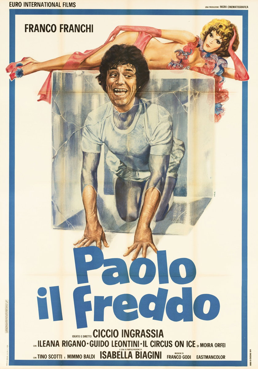 Manifesto 2 per il film Paolo il freddo (1974), dipinto da Piero Ermanno Iaia