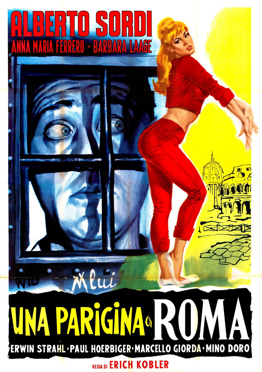 Manifesto 2 per il film Una parigina a Roma (1954)