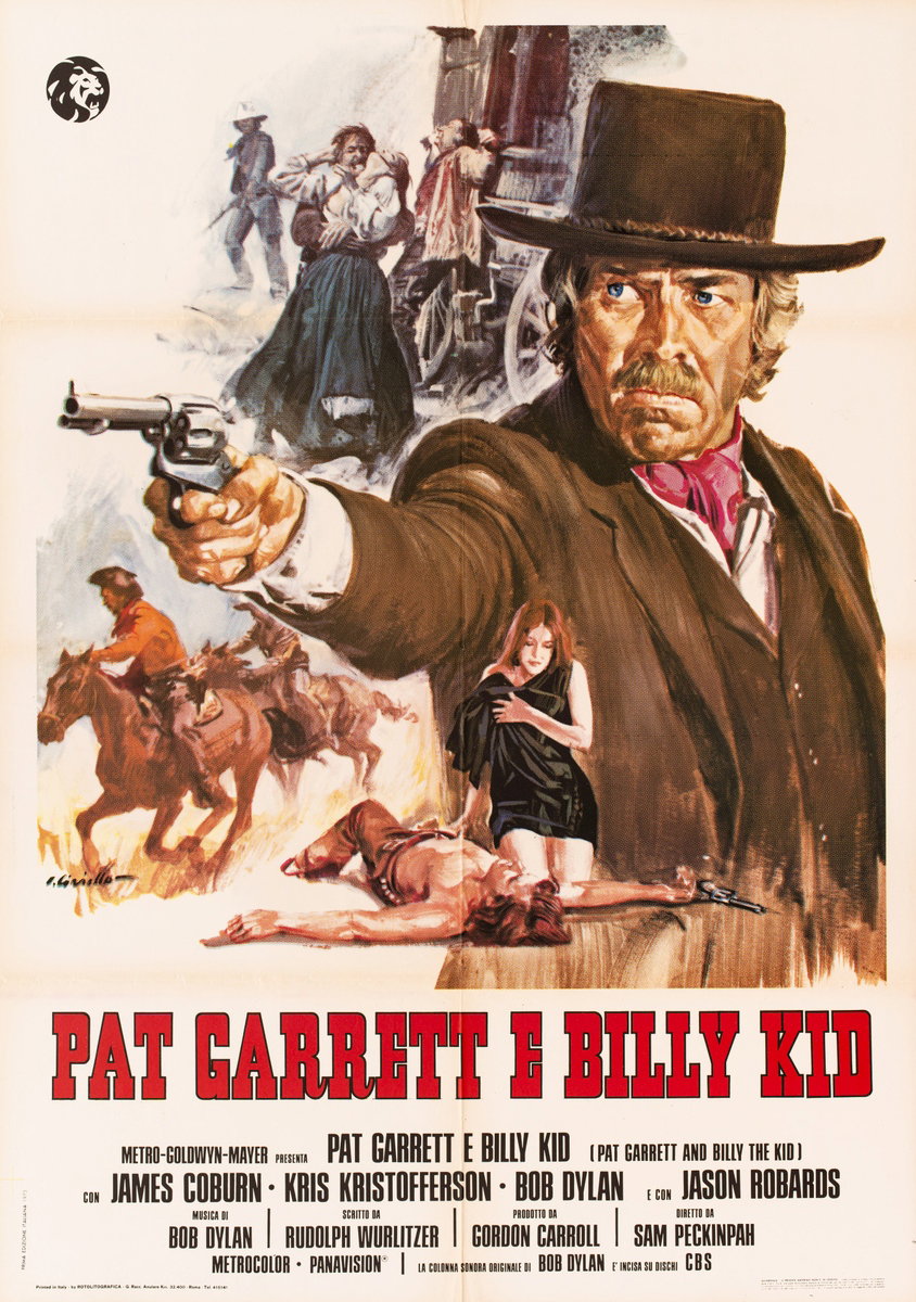 Manifesto 1 per il film Pat Garrett e Billy the Kid (1973), dipinto da Averardo Ciriello