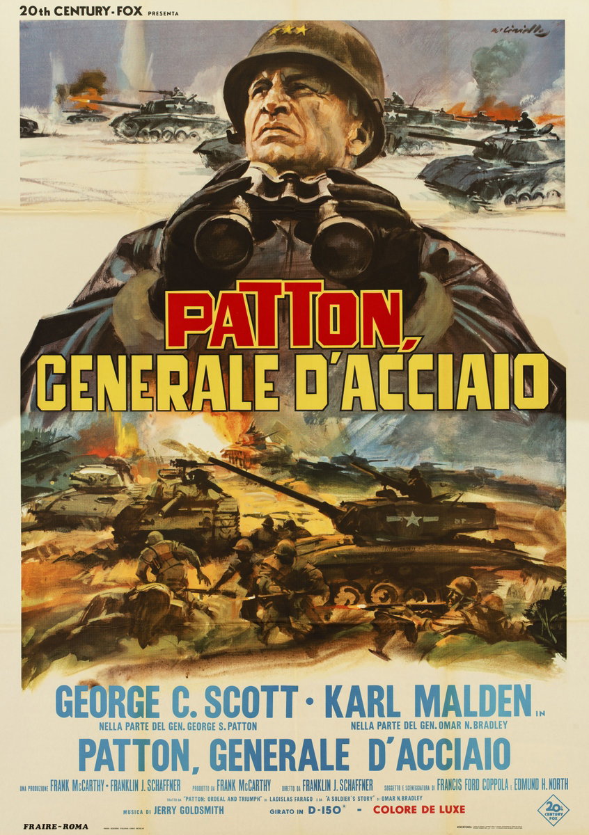 Manifesto 2 per il film Patton, generale d'acciaio (1970), dipinto da Averardo Ciriello