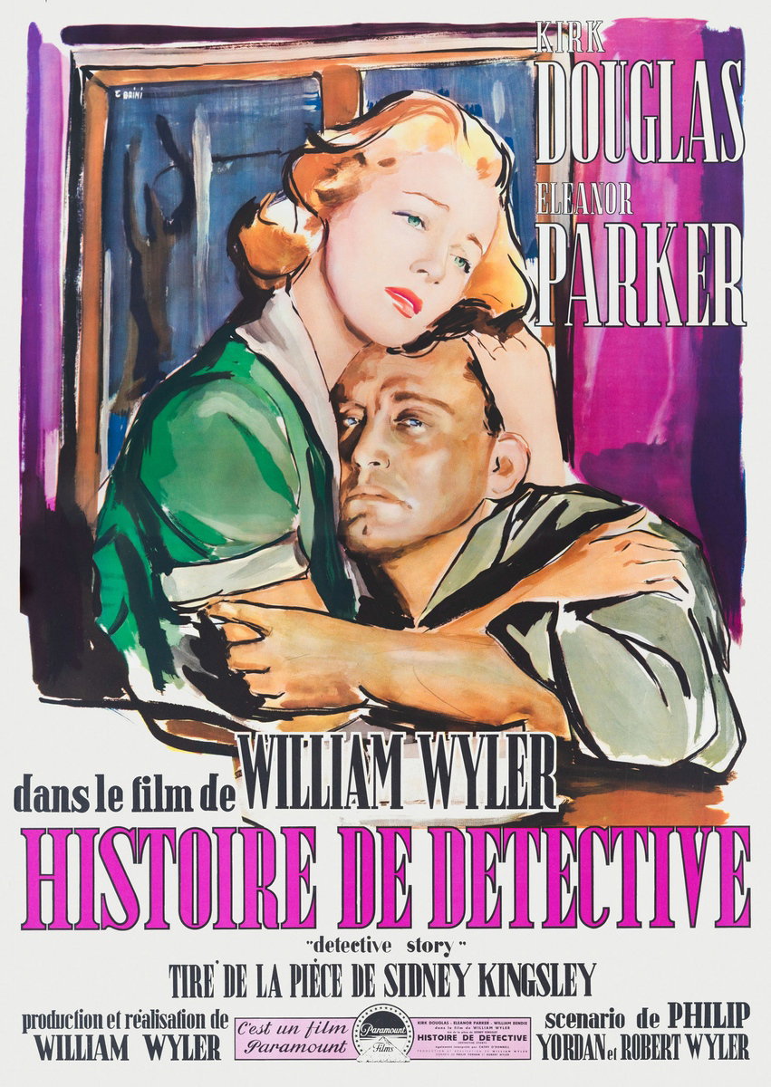 Poster 3 for the film Detective Story (1951), painted by Ercole Brini